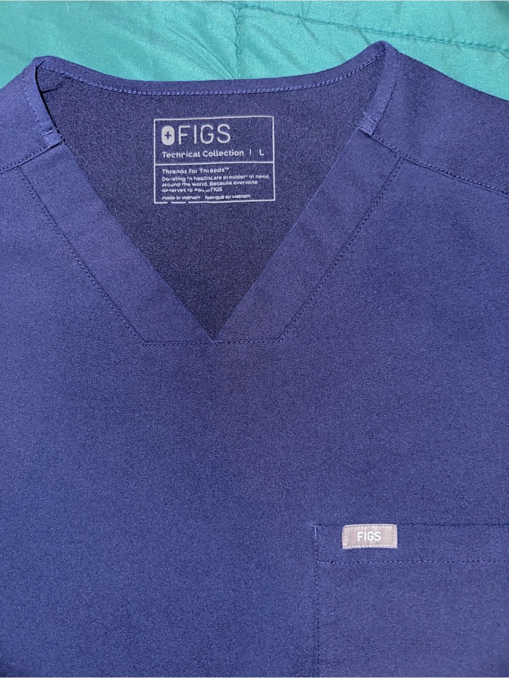 Figs V-Neck Scrub Top - Navy Blue